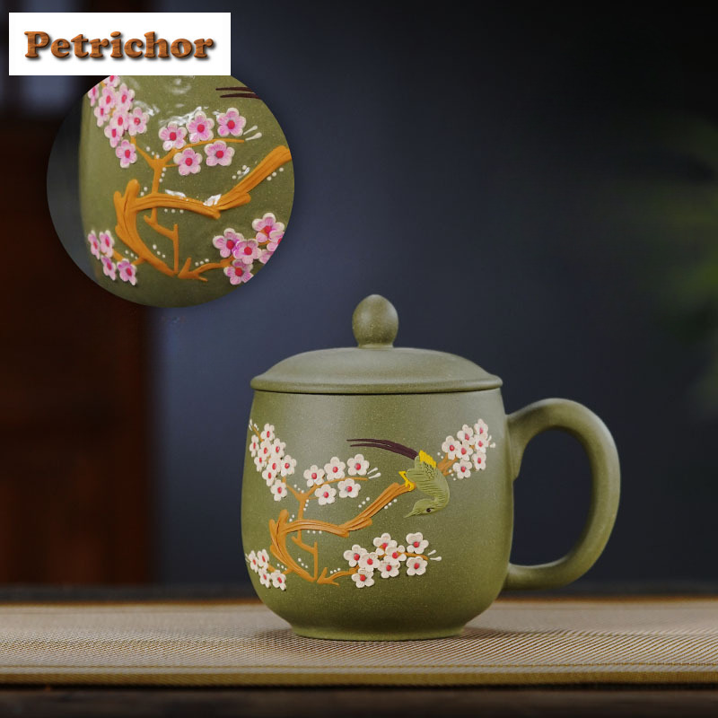 Coffee Tea Drawing - 400ml yixing roxo argila desenho flor
