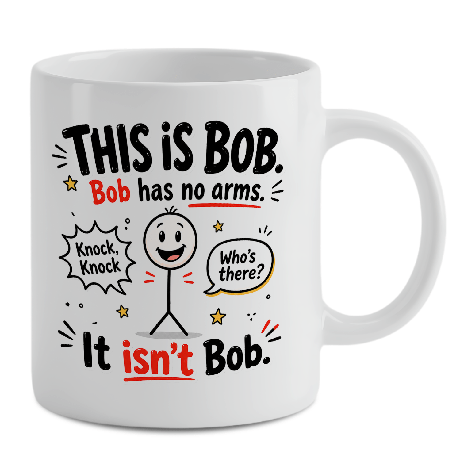 Coffee Tea Jokes - Caneca de Café de Cerâmica Branca