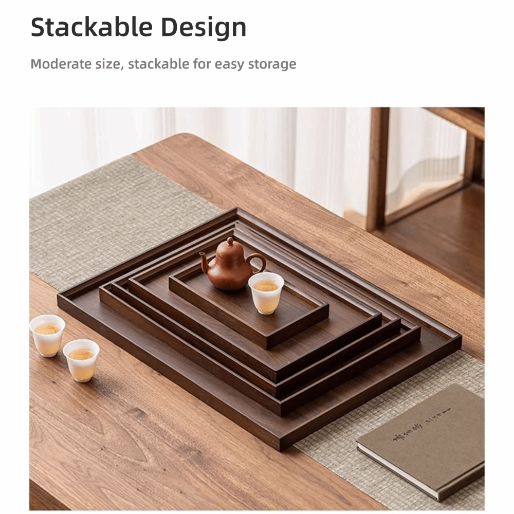 Bamboo Tea Tray - Bandeja Decorativa de Bambu Natural, Bandeja