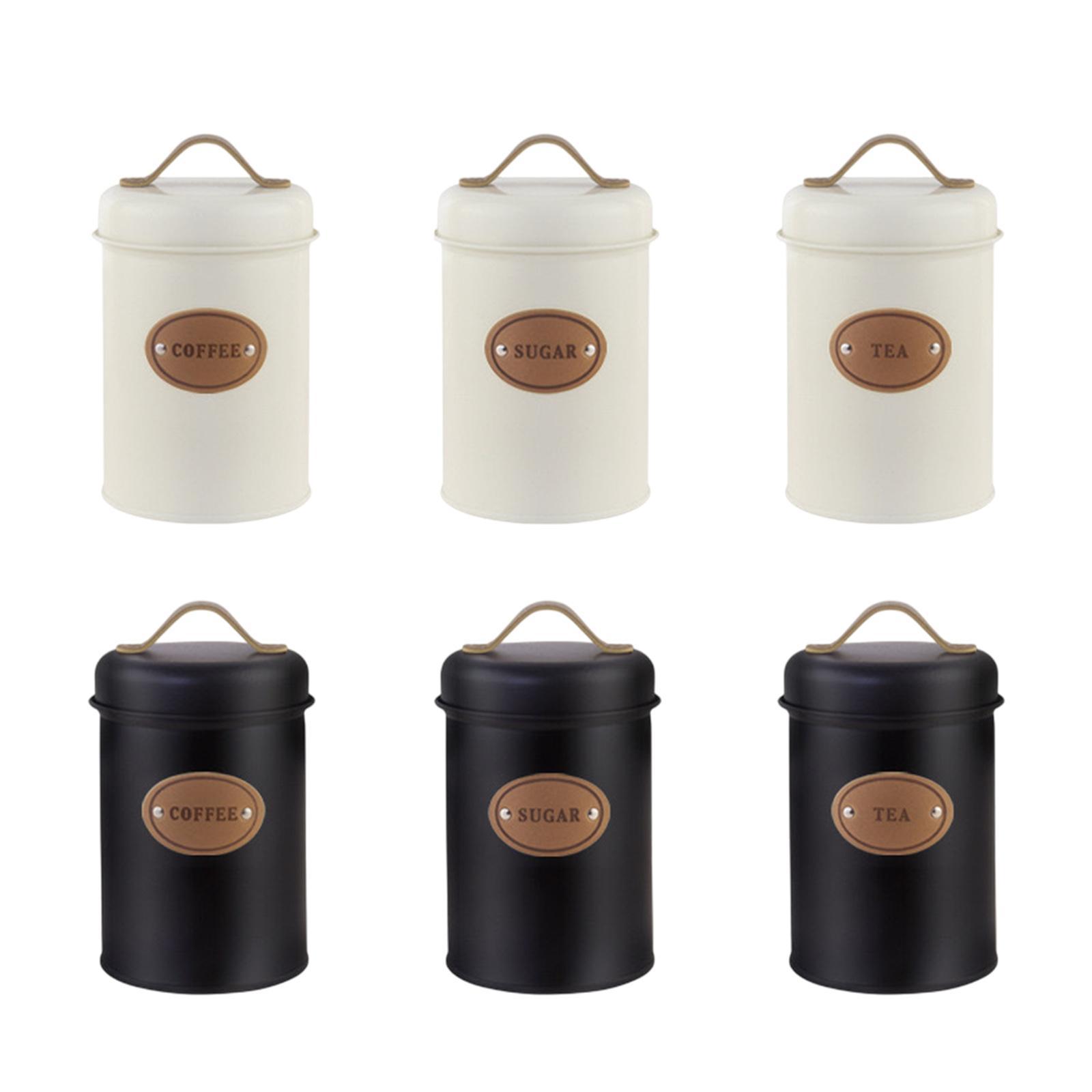 Coffee Tea Sugar Container Set - Conjunto de Recipientes de Metal para