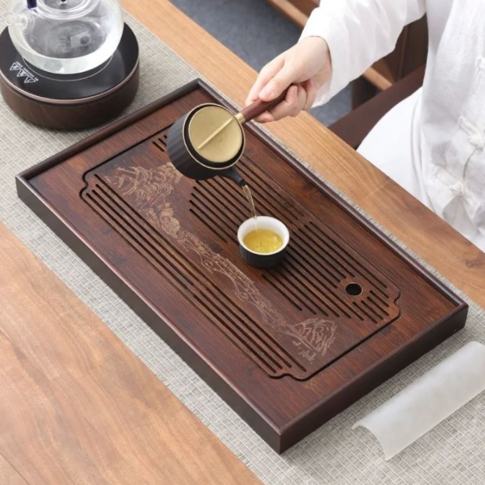 Bandeja de Chá Chinesa de Bamb - Bamboo Tea Tray avaliação e preço