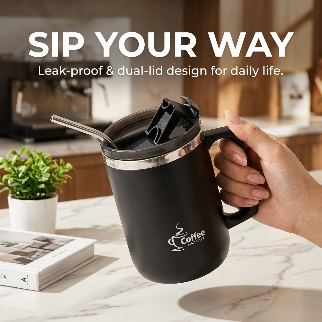 Copo Térmico de Viagem com Alç - Coffee Tea Tumbler avaliação e preço
