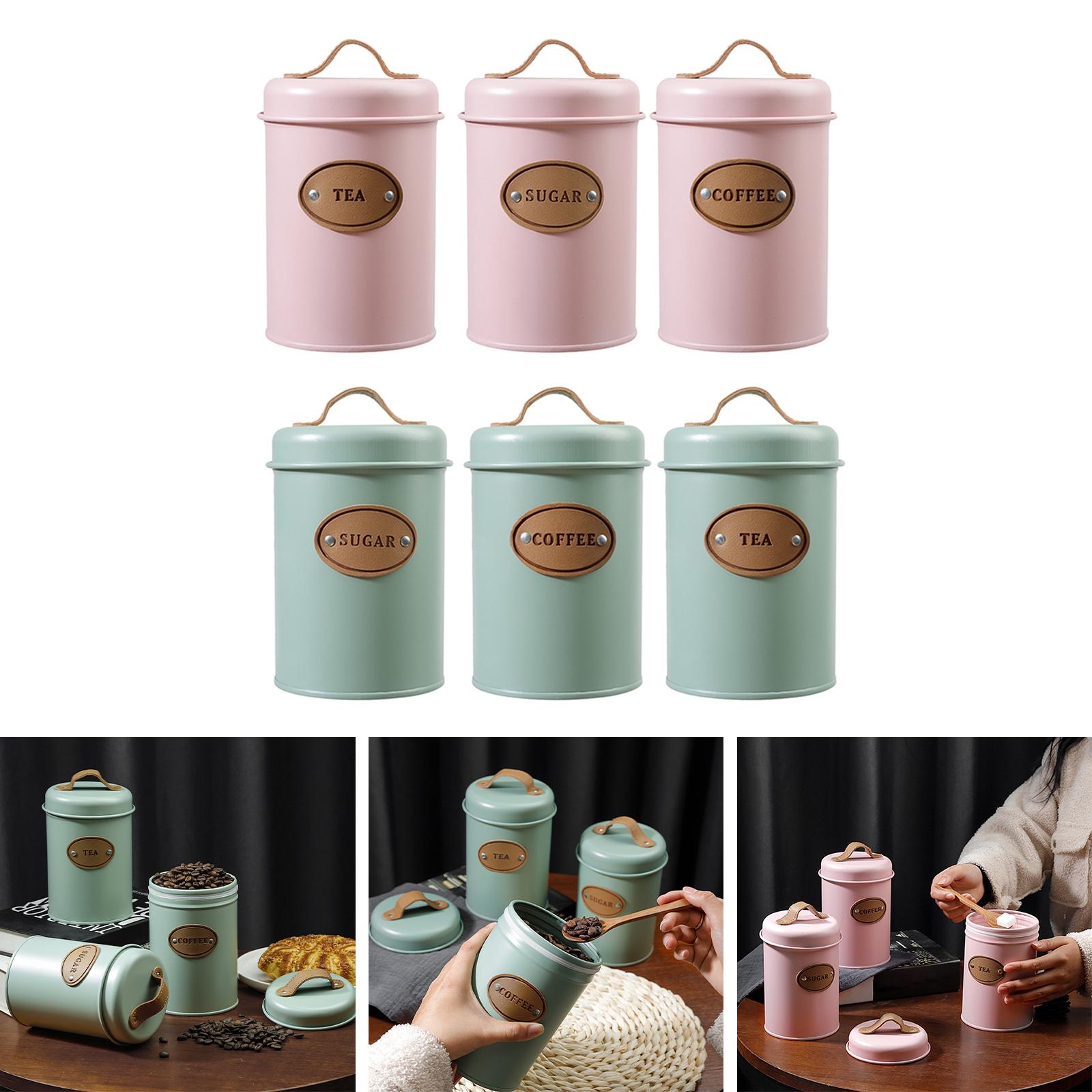Conjunto de 3 Recipientes Mult - Coffee Tea Sugar Container Set avaliação e preço