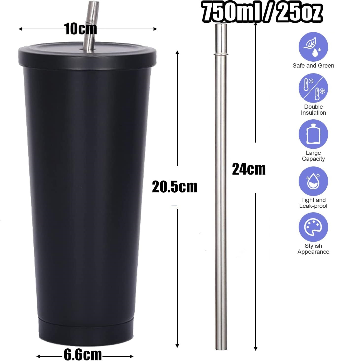 Copo Térmico de 750ml com Dupl - Coffee Tea Tumbler avaliação e preço