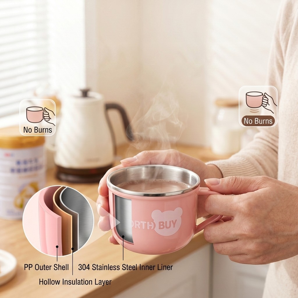 Caneca de Café Fofa em Aço Ino - Coffee Tea Tumbler avaliação e preço