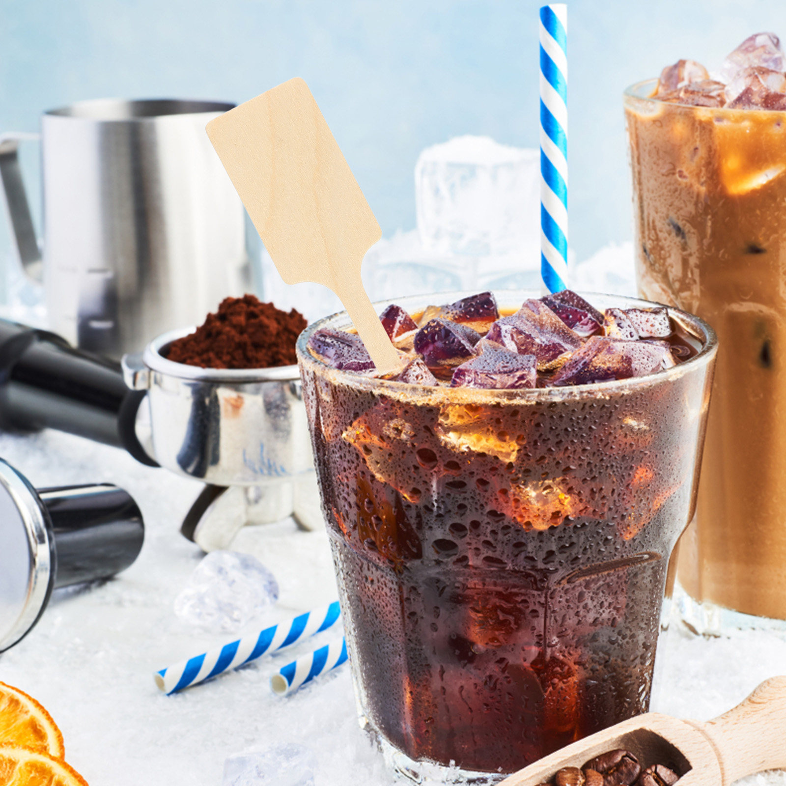 100 Peças de Palitos de Madeir - Coffee Tea Hot avaliação e preço