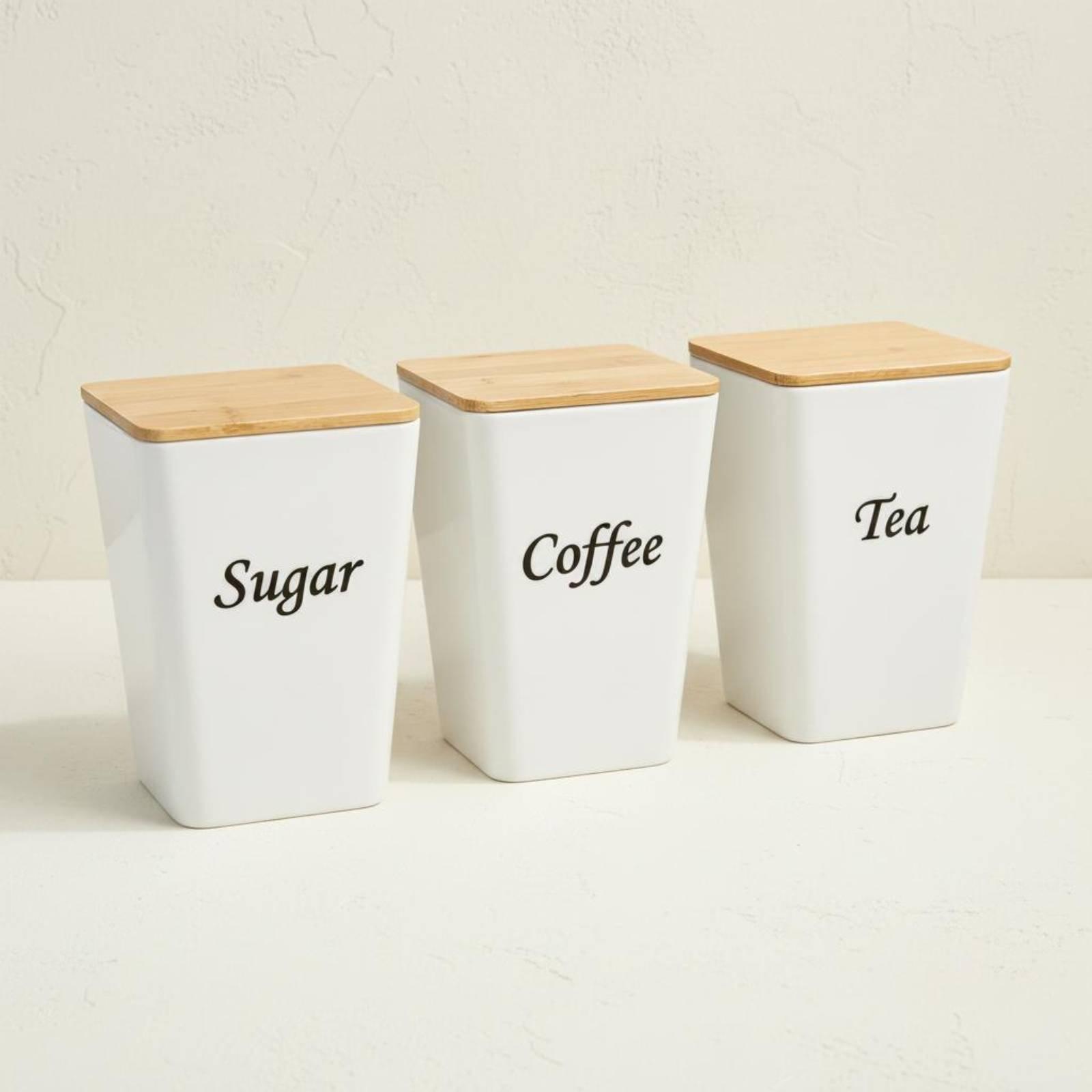 Conjunto de Recipientes de Met - Coffee Tea Sugar Container Set avaliação e preço