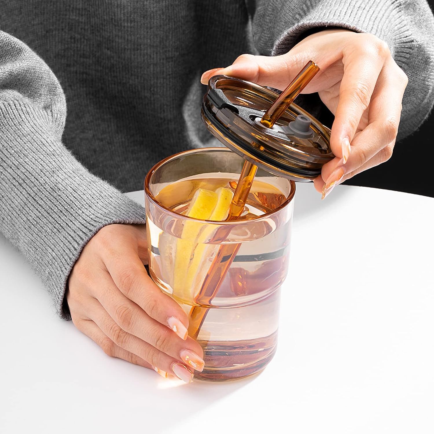 Copo Térmico de Vidro 13oz/400 - Coffee Tea Tumbler avaliação e preço