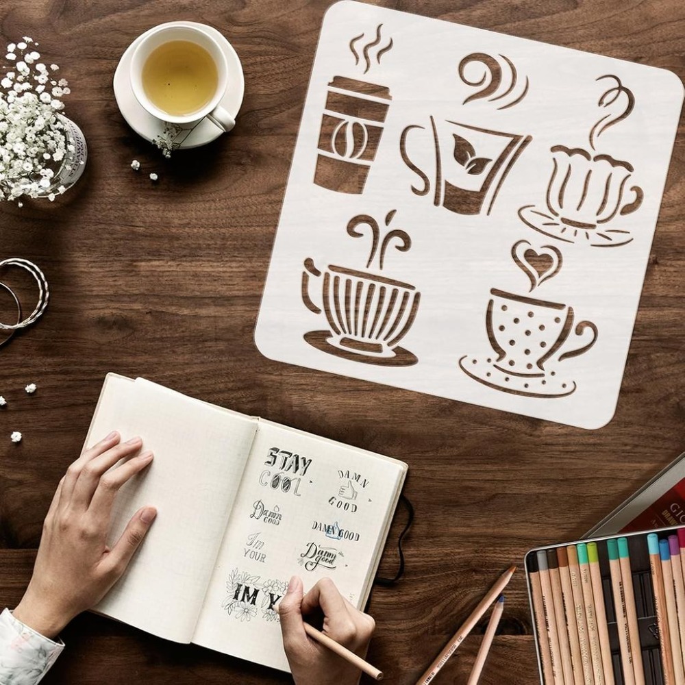 Estêncil para Pintura de Bebid - Coffee Tea Drawing avaliação e preço
