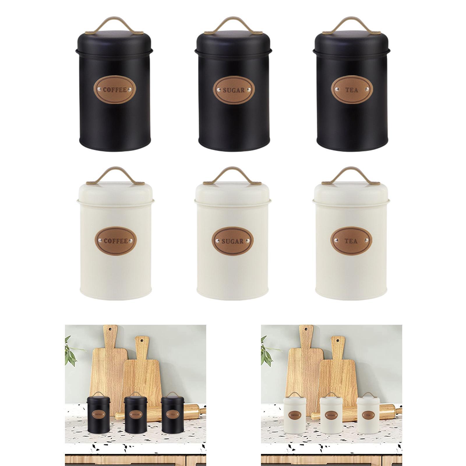 Conjunto de Recipientes de Met - Coffee Tea Sugar Container Set avaliação e preço