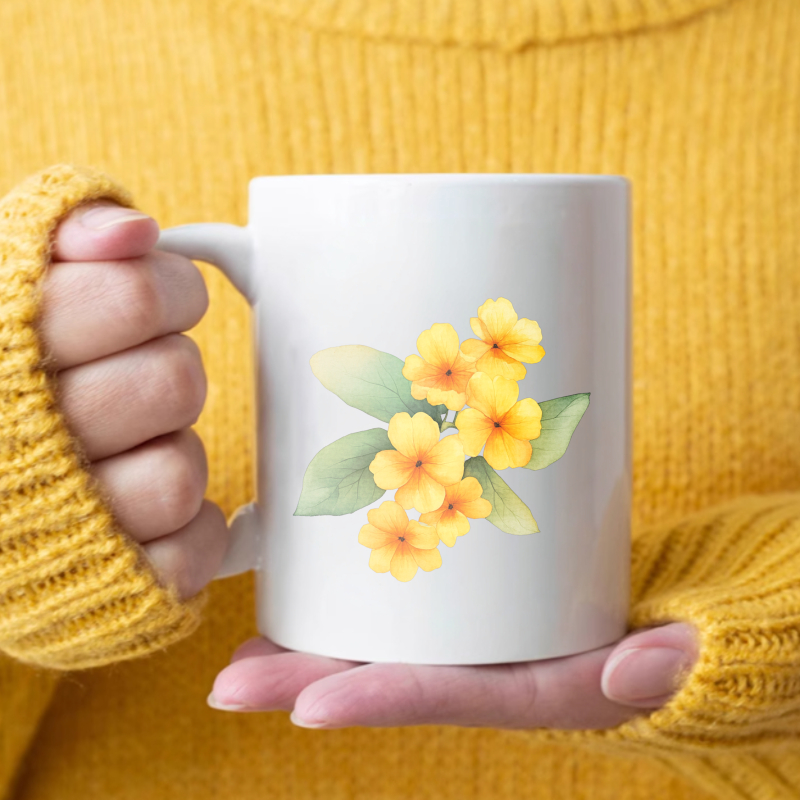 Caneca de cerâmica com flores  - Coffee Tea Break avaliação e preço