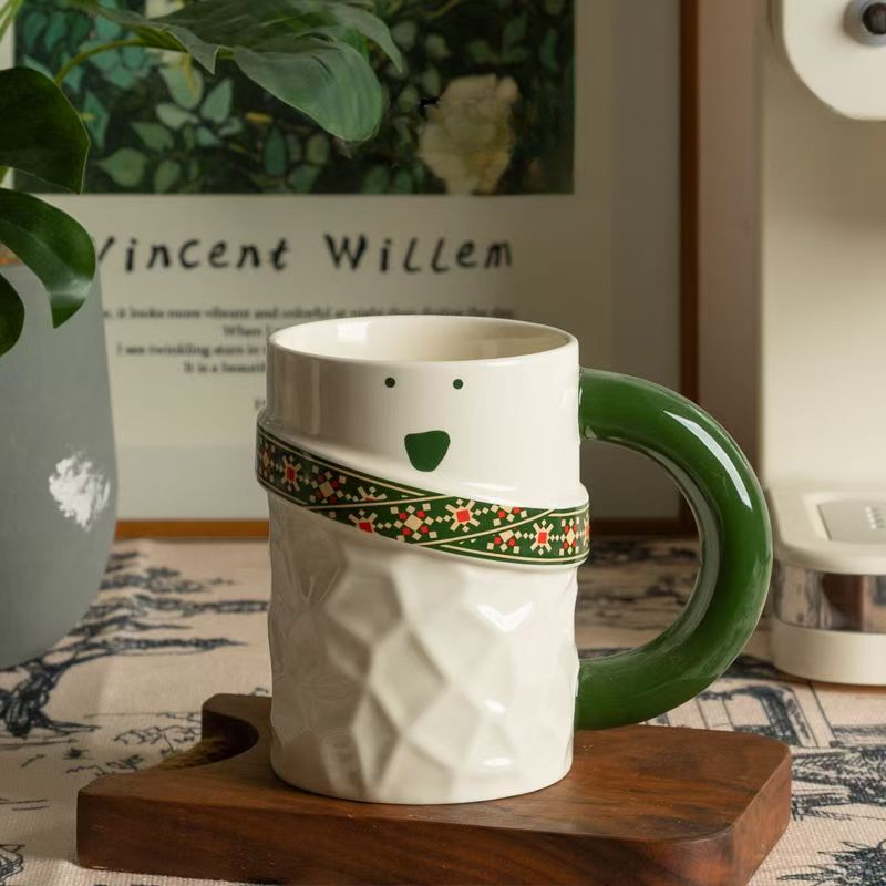 Caneca de cerâmica com padrão  - Coffee Tea Emoji avaliação e preço