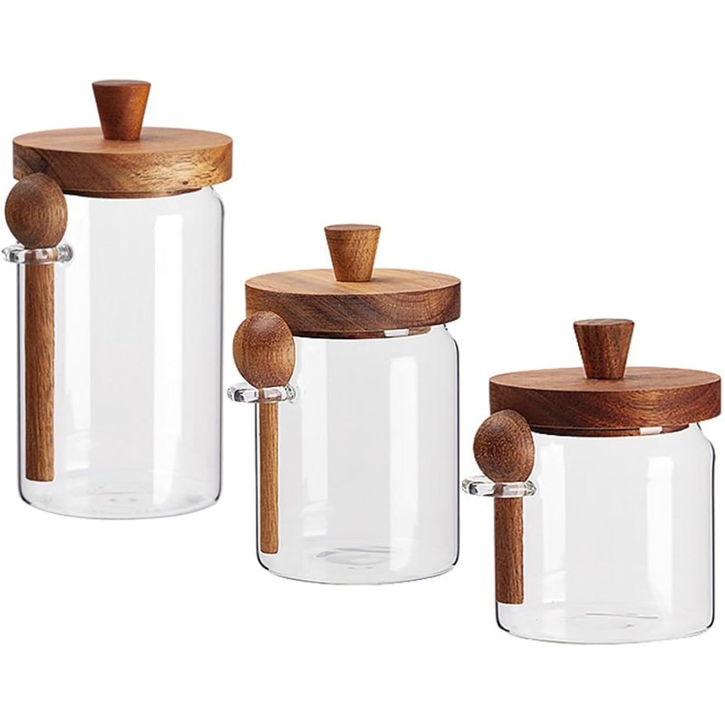 Conjunto de potes de vidro THI - Coffee Tea Sugar Container Set avaliação e preço