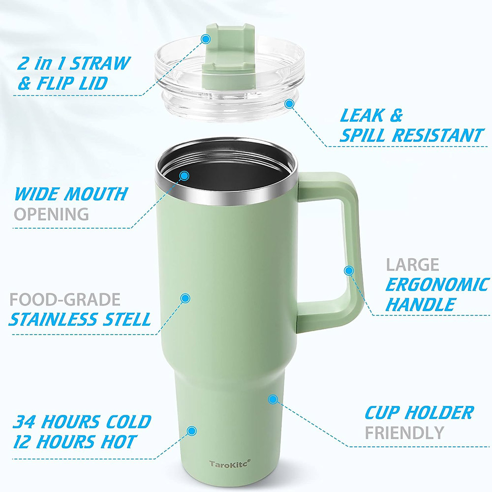 Copo de 40 onças com alça e ca - Coffee Tea Tumbler avaliação e preço